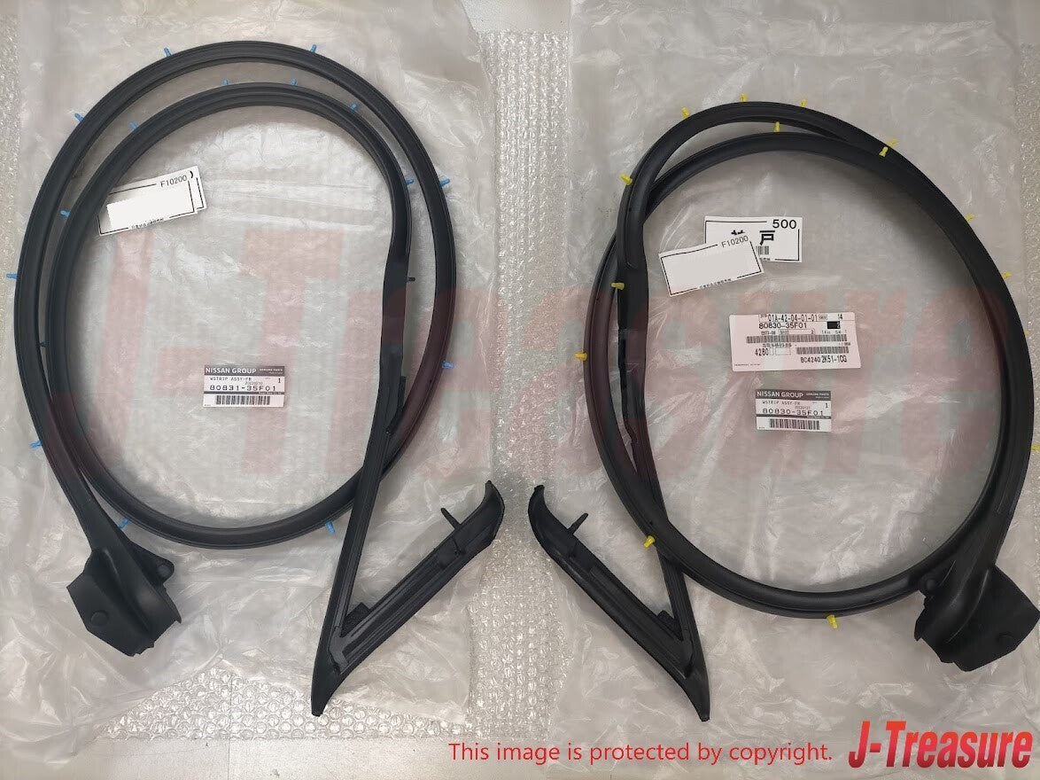 NISSAN 240SX SILVIA S13 89-94 Genuine Door Weatherstrip Seal Right Left Set OEM
