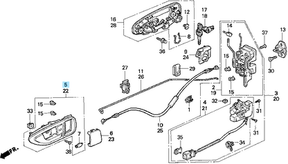 HONDA CIVIC DEL SOL EG# 93-95 Genuine Inside Door Handle RH 72120-SR2-A02ZA OEM