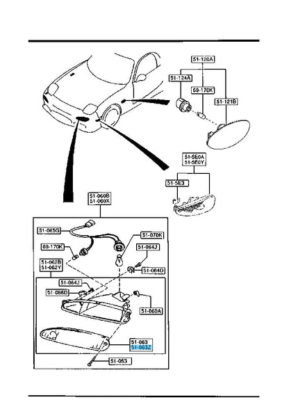 MAZDA RX-7 FD3S 1993-1995 Genuine Front Combination Lens LH FD01-51-071 OEM