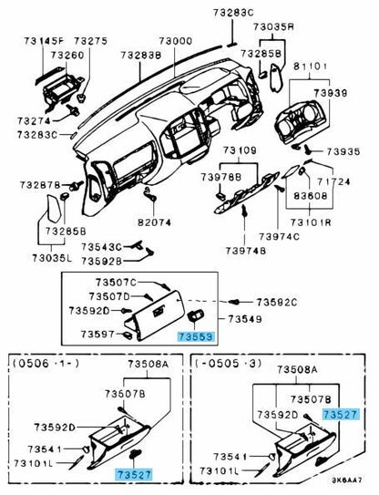 MITSUBISHI MONTERO V6#W V7#W 2001-2006 Genuine Glove box Lock MR402499 OEM