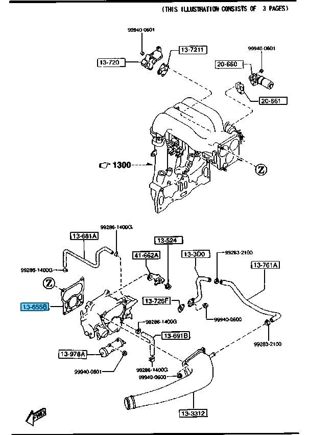 MAZDA RX-7 FD3S 1993-1995 Genuine Throttle Body Gasket N3A1-13-655 OEM