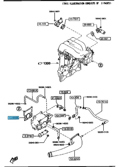 MAZDA RX-7 FD3S 1993-1995 Genuine Throttle Body Gasket N3A1-13-655 OEM