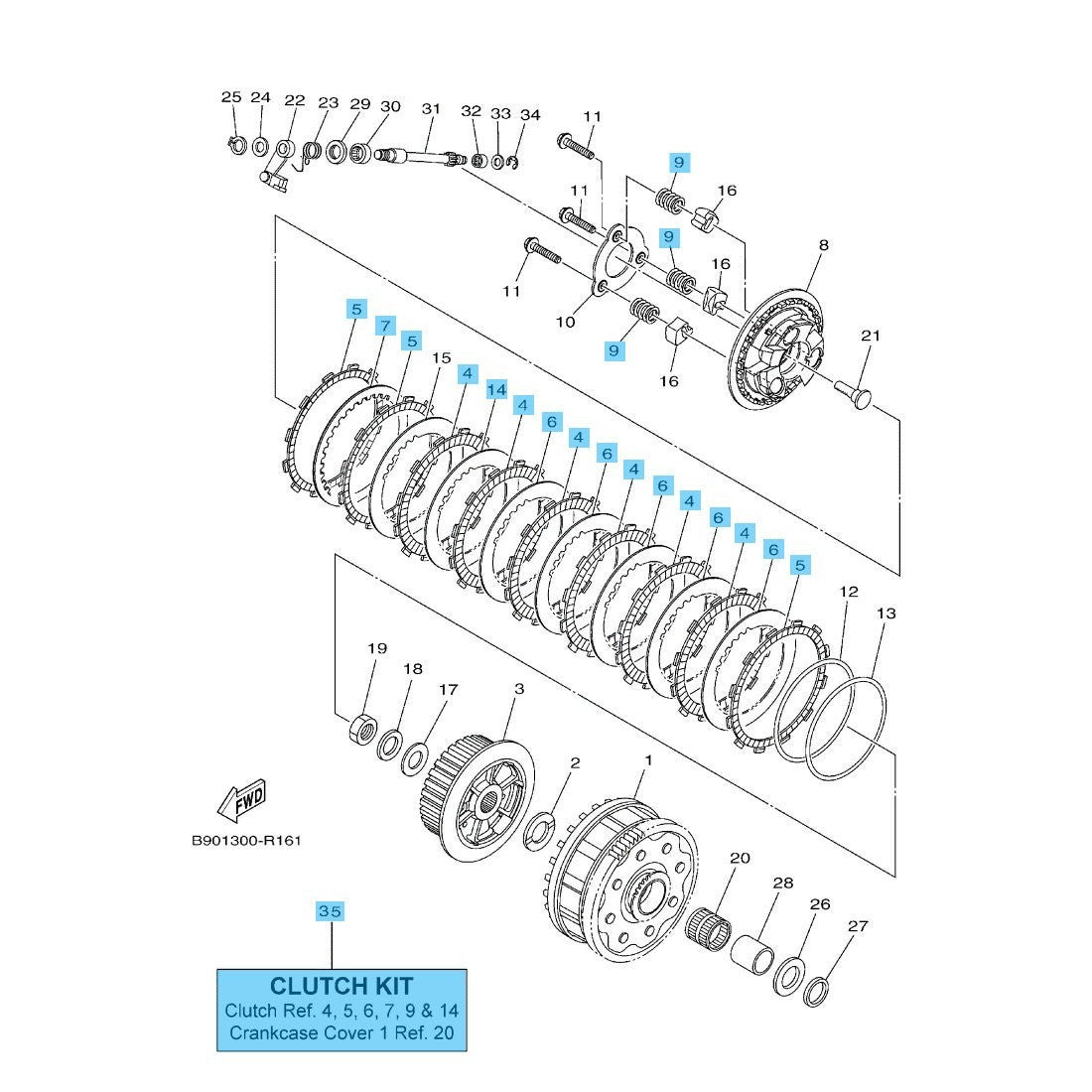 YAMAHA XSR900 2016-2018 Genuine Clutch Kit B90-W001G-00-00 OEM