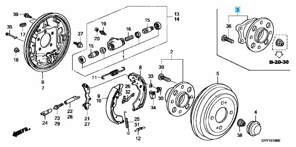 HONDA FIT JAZZ 2007-2013 Genuine 4WD Rear Bearing HUB 42200-TF6-951 OEM