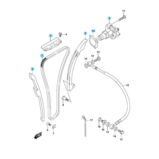 SUZUKI HAYABUSA '08-09 '11-19 Genuine Cam Chain & Guide & Tensioner Adjuster Set