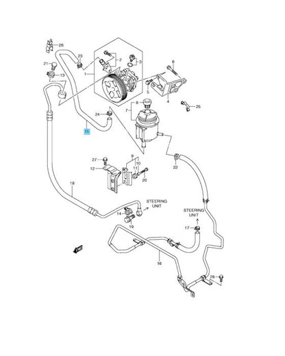 SUZUKI GRAND VITARA JB424X/W Genuine Power Steering Suction Hose For 2.4L J24B