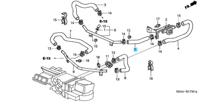 HONDA S2000 AP1/2 '00-09 Genuine Heater Water Inlet Hose C 79723-S2A-A01 For LHD