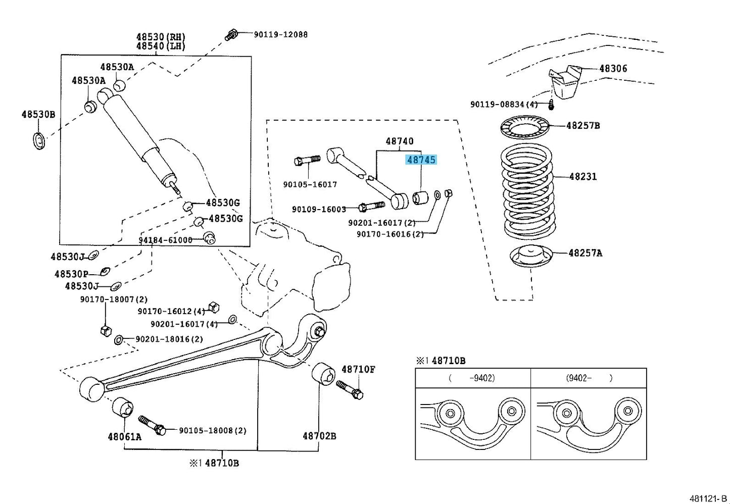 TOYOTA LAND CRUISER KZJ78 '90-96 Genuine Rear Lateral Control Rod Bush OEM