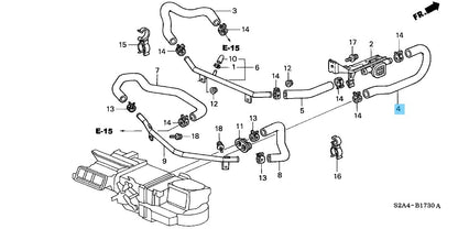 HONDA S2000 AP1/2 '00-09 Genuine Heater Water Inlet Hose B 79722-S2A-A00 For LHD