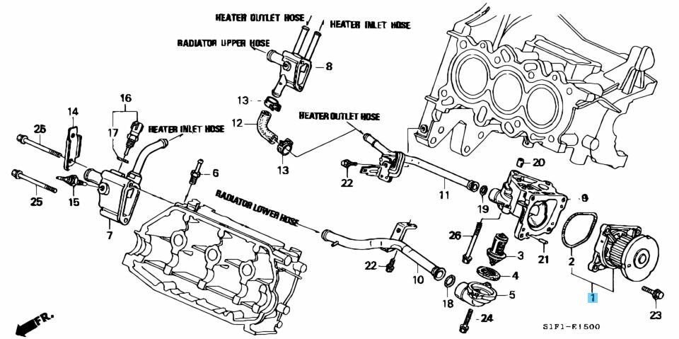 HONDA ACTY VAN & TRUCK HA3 89-99 Genuine Water Pump & Tensioner 6-piece set OEM