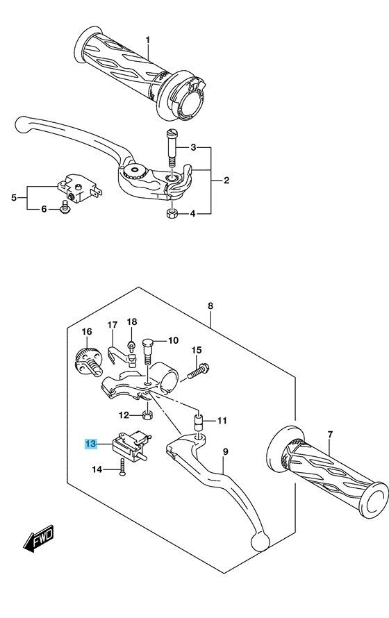 SUZUKI GSX-R1000 2009-2016 Genuine Clutch Switch 57560-41G20 OEM