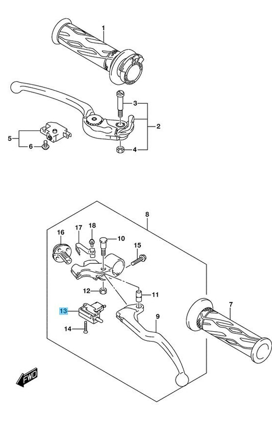 SUZUKI GSX-R1000 2009-2016 Genuine Clutch Switch 57560-41G20 OEM