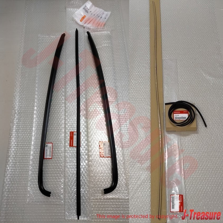 HONDA CIVIC 92-95 Genuine Fr/Windshield Molding Up R L Clip & Dam Rubber A B Set