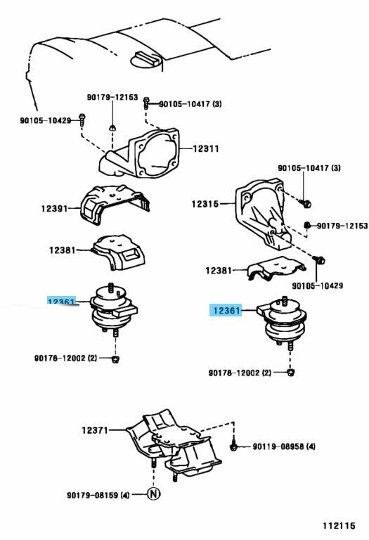 LEXUS GS4## IS300 1JZ 2JZ Genuine Insulator Engine Mounting Front 12361-46190 x2