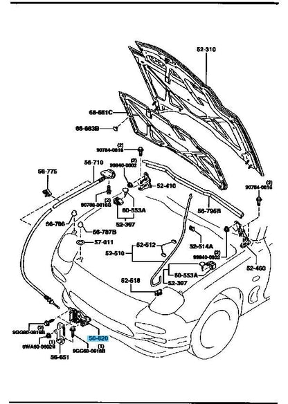 MAZDA RX-7 FD3S Genuine Bonnet Lock F100-56-620B OEM RHD