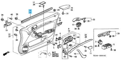 HONDA ACURA TSX 04-08 Genuine Front Door Inner Weatherstrip RH & LH Set OEM