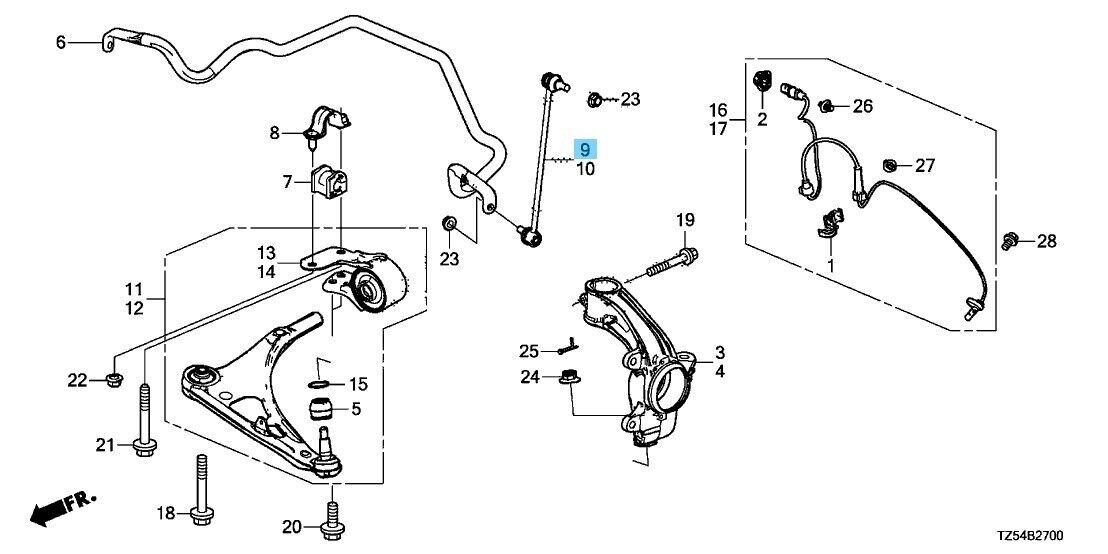 ACURA MDX YD3 14-20 Genuine Front Stabilizer Sway Bar Link RH 51320-TZ5-A01 OEM