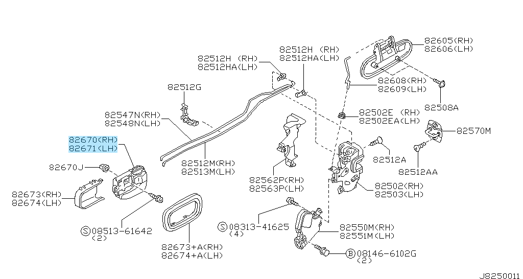 NISSAN 240SX SILVIA S15 Genuine Inner Inside Door Handle Pull Knob RH LH Set OEM