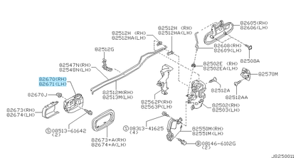 NISSAN 240SX SILVIA S15 Genuine Inner Inside Door Handle Pull Knob RH LH Set OEM