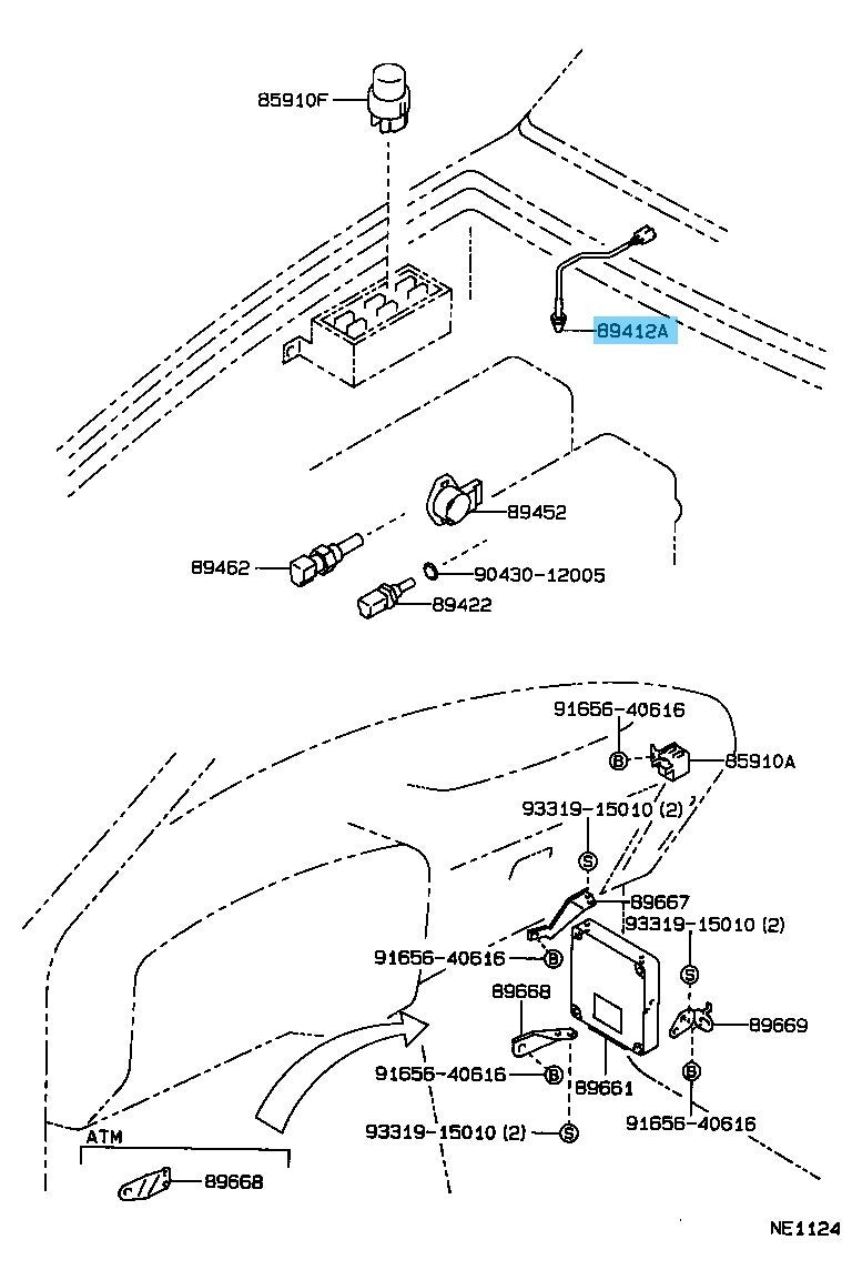TOYOTA 4RUNNER RZN180 93-01 Genuine E.G.R Gas Temperature Sensor 89412-34010 OEM