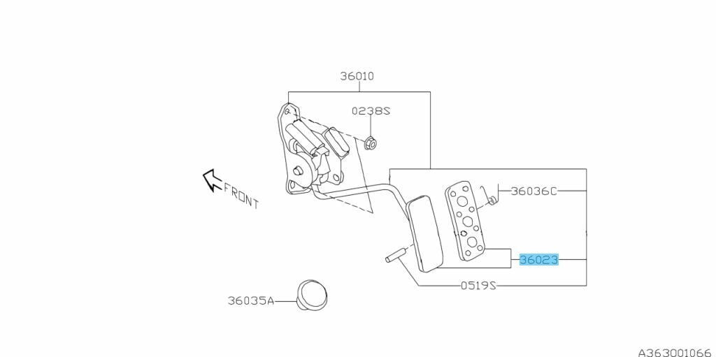 SUBARU IMPREZA WRX STI GDF 04-06 Genuine Aluminum Accel Pedal Pad 36024FA001 OEM