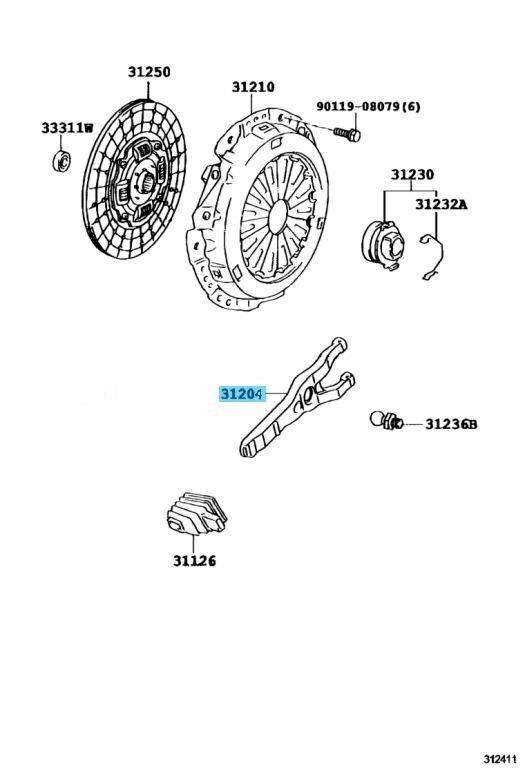 TOYOTA DYNA TOYOACE Genuine Clutch Release Fork Sub-Assy 31204-37010 OEM