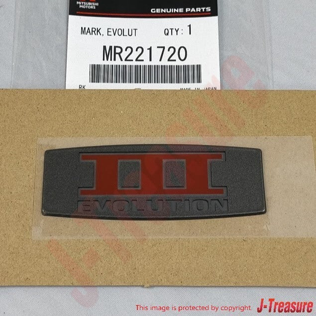 MITSUBISHI LANCER EVO3 CE9A Genuine EVOLUTION III Rear Emblem Badge MR221720 OEM