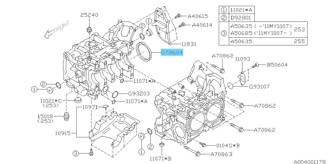 SUBARU WRX STI VAF 15-20 Genuine Crankshaft Rear Main OIL Seal 806786040 OEM