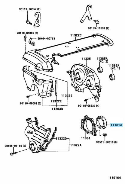 TOYOTA 2JZ-GTE 2JZGE 1JZ-GTE 1JZ-GE Genuine Crank Rear Oil Seal 90311-90006 OEM