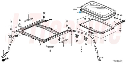 HONDA ACCORD CU1 CU2 2008-2012 Genuine Glass Roof Seal 70205-TA0-A01 OEM