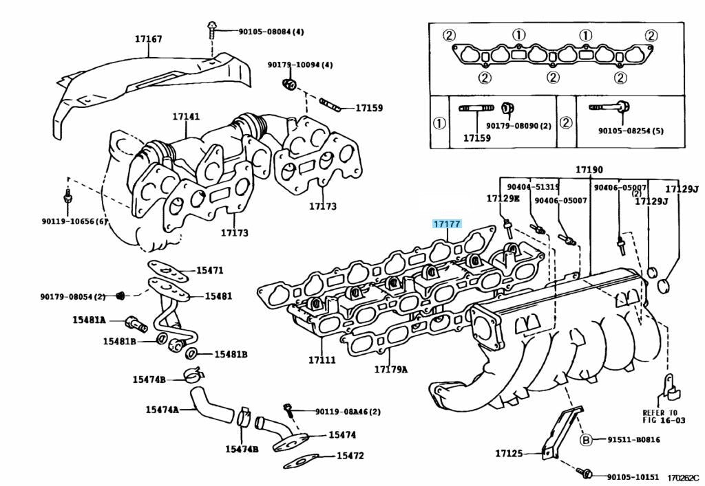TOYOTA 1JZ-GTE 1JZGTE Genuine Intake Manifold To Head Gasket 17177-88400 OEM