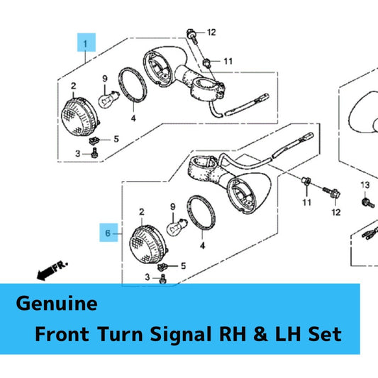 HONDA VT750RS SHADOW RS '10-13 Genuine Front Turn Signal RH & LH Set OEM