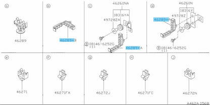 NISSAN 240SX S14 95-97 Genuine Handbrake Hard Line Clamp Bracket 46289-15U10 OEM