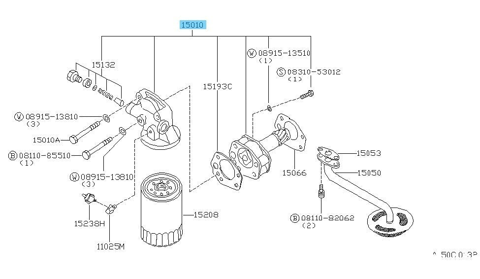 NISSAN SUNNY B110 B120 1975-1982 Genuine Oil Pump Assy 15010-M3001 OEM