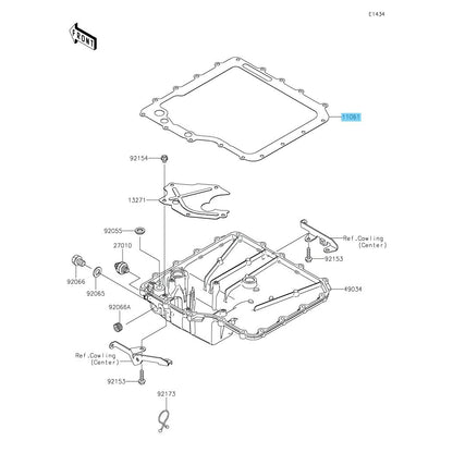 KAWASAKI NINJA ZX-14 ZX-14R ZX1400 2006-2023 Genuine Oil Pan Gasket 11061-0809