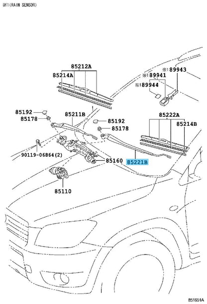 TOYOTA RAV4 ACA31 ACA33 GSA33 Genuine Front Wiper Arm LH 85221-42110 OEM RHD