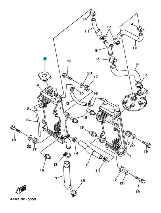 YAMAHA WR250Z 1997 Genuine Radiator Cap 4FL-12462-00-00 OEM
