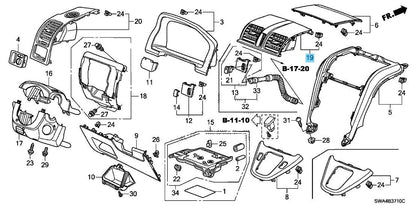 HONDA CR-V RE3 RE4 07-09 Genuine Center Outlet Assy *NH167L* 77610-SWA-A02ZA OEM