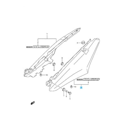SUZUKI V-STROM DL650 2011 Genuine Seat Tail Cover Assy LH(Black) 45502-27G10-YAY