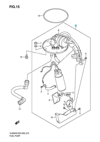 SUZUKI VL800C BOULEVARD C50C 06-11 13-14 Genuine Fuel Pump Assy 15100-41F30 OEM