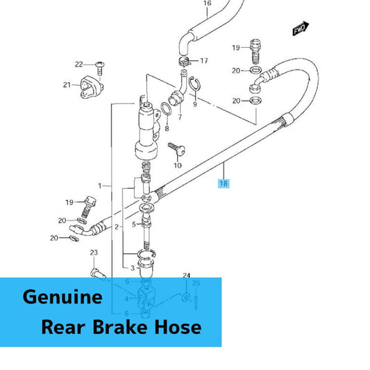 SUZUKI RM85L 2005-2009 2012 Genuine Rear Brake Hose 69480-03B70 OEM