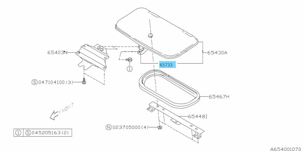 SUBARU IMPREZA WRX STI 92-00 Genuine Roof Ventilator Lock 65448FA000 OEM