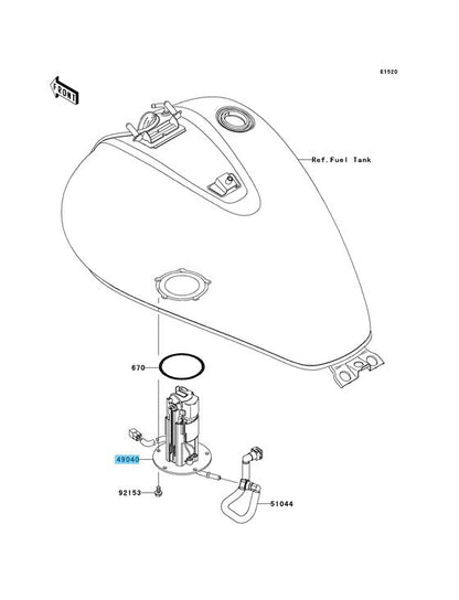 KAWASAKI VULCAN 900 CLASSIC VN900B 06-16 Genuine FUEL PUMP 49040-0818 OEM
