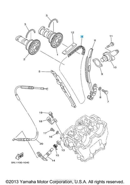 YAMAHA YZ250F 2001-2013 Genuine Camshaft Chain 94591-53114-00 OEM