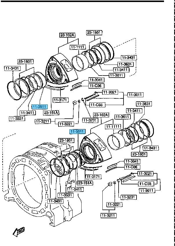 MAZDA RX-7 FD3S 1993-1995 Genuine 13B Inner Spring Front N225-11-351 x2 Set OEM