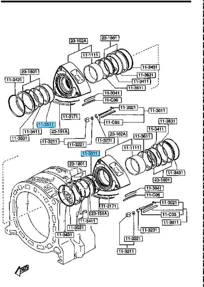 MAZDA RX-7 FD3S 1993-1995 Genuine 13B Inner Spring Front N225-11-351 x2 Set OEM