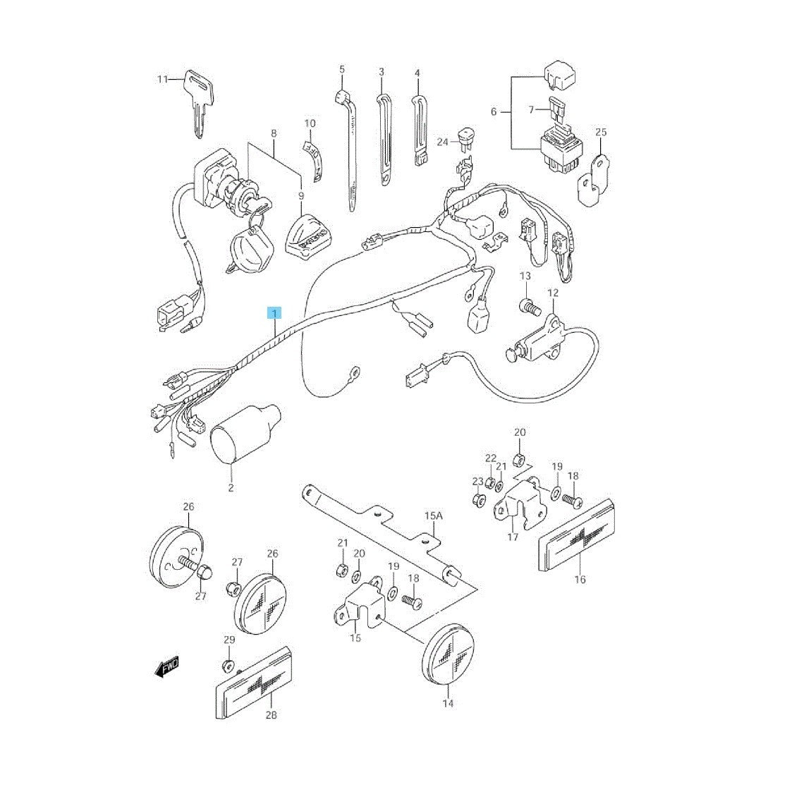 SUZUKI QUADSPORT LT80 1996-2006 Genuine Wiring Harness 36610-40B20 OEM