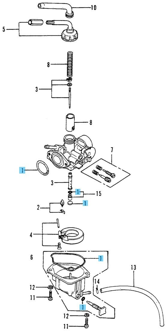 HONDA Z50A 1976-1978 Genuine Carburetor Gasket Set 16010-143-305 OEM