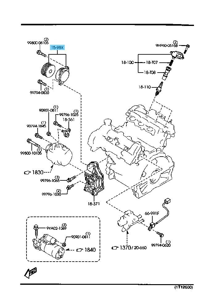 MAZDA MILLENIA 1995-2002 Genuine Belt 'V' Tensioner KJ02-15-980B For 2.3L OEM