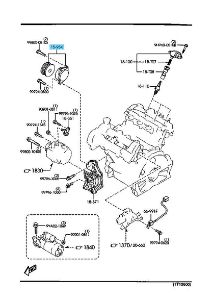 MAZDA MILLENIA 1995-2002 Genuine Belt 'V' Tensioner KJ02-15-980B For 2.3L OEM